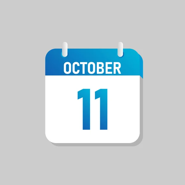 Bílý Denní Kalendář Ikona Říjen Stylu Flat Design Jednoduchá Úprava — Stockový vektor