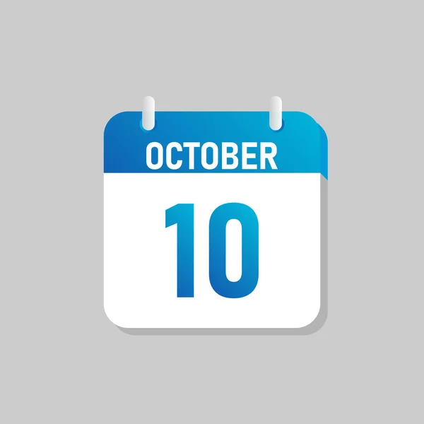 Witte Dagelijkse Kalender Ikoon Oktober Een Flat Design Stijl Eenvoudig — Stockvector