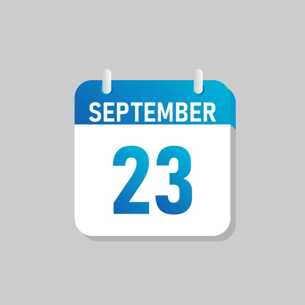 White Daily Calendar Icon September Flat Design Style Easy Edit — Stock Vector