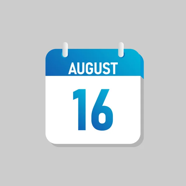 Λευκό Καθημερινό Ημερολόγιο Εικονίδιο Αύγουστος Στυλ Flat Design Εύκολη Επεξεργασία — Διανυσματικό Αρχείο