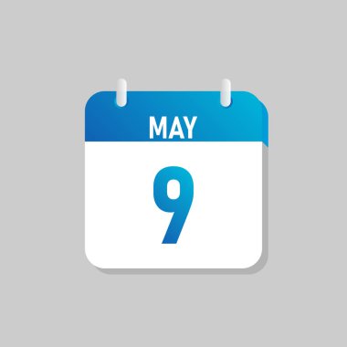 White daily calendar Icon May in a Flat Design style. Easy to edit Isolated vector Illustration.