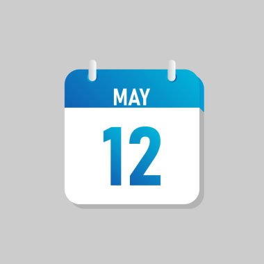 White daily calendar Icon May in a Flat Design style. Easy to edit Isolated vector Illustration.
