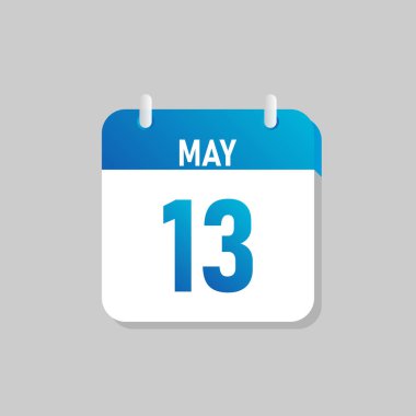 White daily calendar Icon May in a Flat Design style. Easy to edit Isolated vector Illustration.