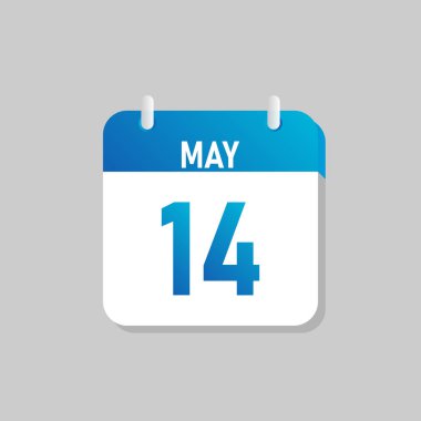 White daily calendar Icon May in a Flat Design style. Easy to edit Isolated vector Illustration.