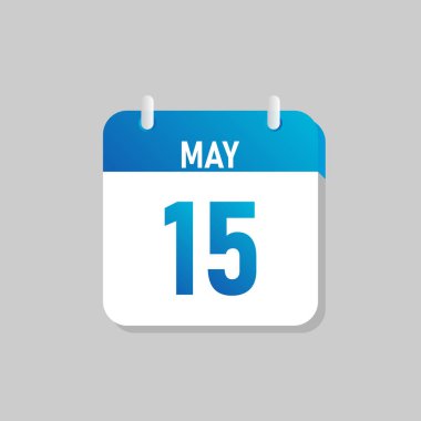 White daily calendar Icon May in a Flat Design style. Easy to edit Isolated vector Illustration.