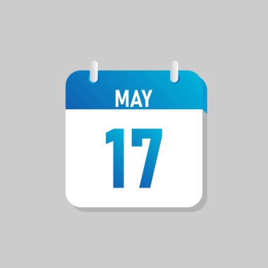 White daily calendar Icon May in a Flat Design style. Easy to edit Isolated vector Illustration.