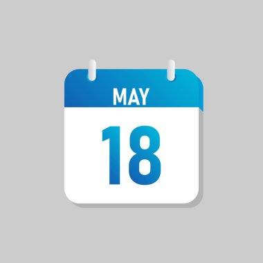 White daily calendar Icon May in a Flat Design style. Easy to edit Isolated vector Illustration.