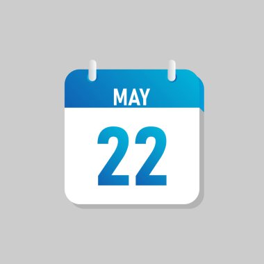 White daily calendar Icon May in a Flat Design style. Easy to edit Isolated vector Illustration.
