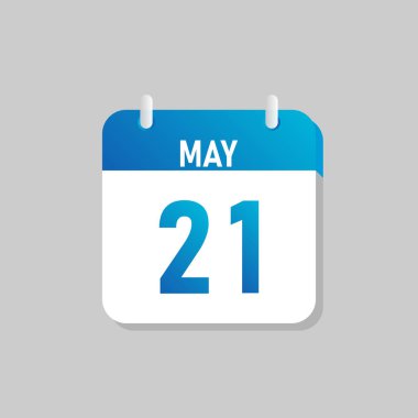 White daily calendar Icon May in a Flat Design style. Easy to edit Isolated vector Illustration.