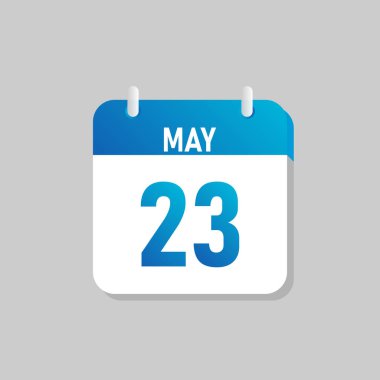 White daily calendar Icon May in a Flat Design style. Easy to edit Isolated vector Illustration.