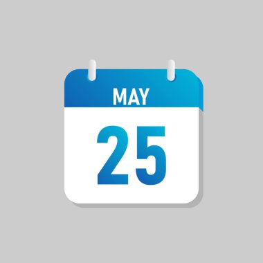 White daily calendar Icon May in a Flat Design style. Easy to edit Isolated vector Illustration.
