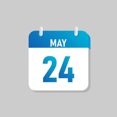 White daily calendar Icon May in a Flat Design style. Easy to edit Isolated vector Illustration.