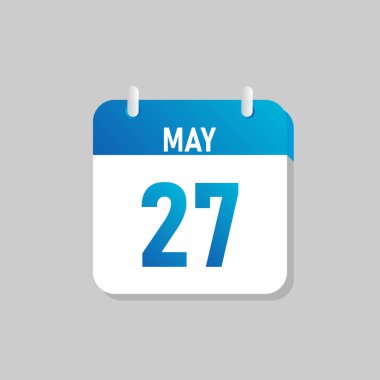 White daily calendar Icon May in a Flat Design style. Easy to edit Isolated vector Illustration.