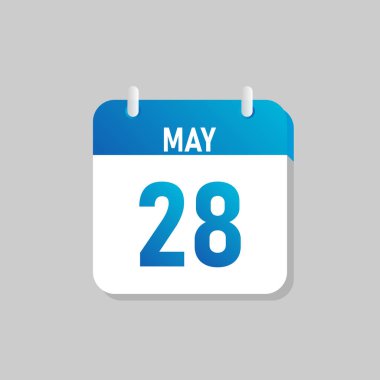 White daily calendar Icon May in a Flat Design style. Easy to edit Isolated vector Illustration.