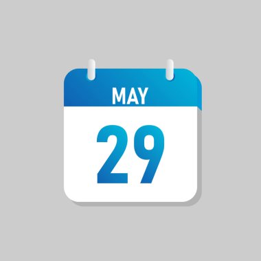 White daily calendar Icon May in a Flat Design style. Easy to edit Isolated vector Illustration.