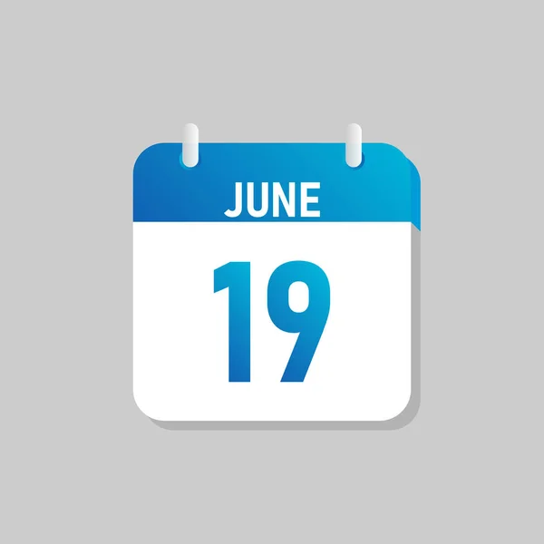 Beyaz günlük takvim Simgesi June Düz Tasarım tarzında. İzole vektör illüstrasyonunu düzenlemek kolay.