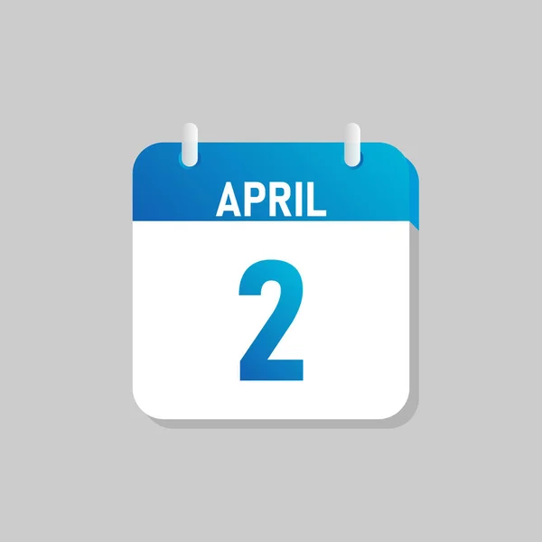 白色日历表Icon四月在平面设计风格 容易编辑分离向量说明 — 图库矢量图片