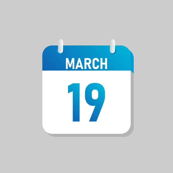 白色日历表Icon三月在平面设计风格 容易编辑分离向量说明 — 图库矢量图片