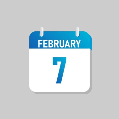 White daily calendar Icon February in a Flat Design style. Easy to edit Isolated vector Illustration.