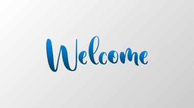 Hoş geldiniz. Sarı arka planda siyah harfler var. Kolay düzenlenebilir vektör izole çizimi. 