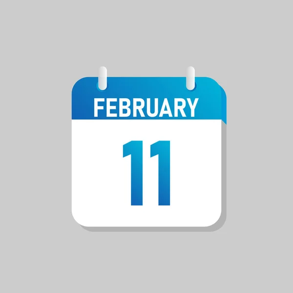 White Daily Calendar Icon February Flat Design Style Easy Edit — Vector de stock