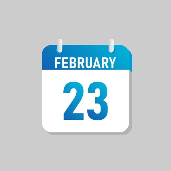 White Daily Calendar Icon February Flat Design Style Easy Edit — Vetor de Stock