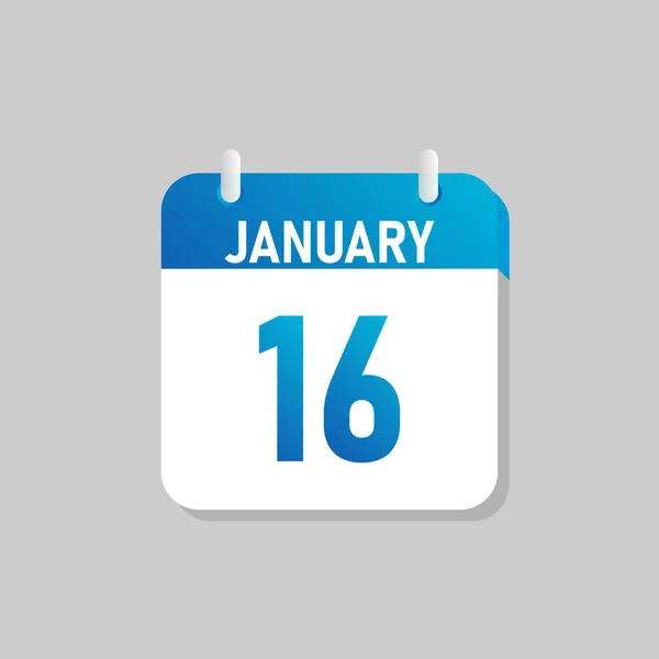 Calendario Diario Blanco Icono Enero Estilo Flat Design Ilustración Vectorial — Vector de stock