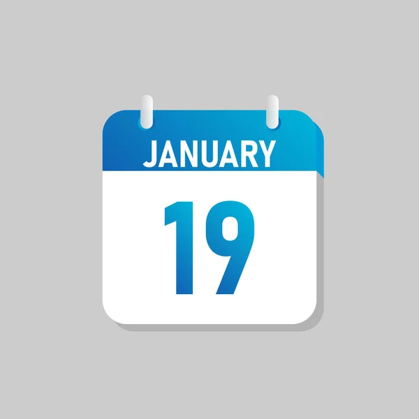 Calendario Diario Blanco Icono Enero Estilo Flat Design Ilustración Vectorial — Vector de stock