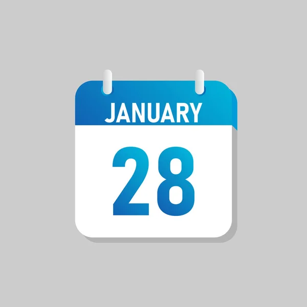 Calendario Diario Blanco Icono Enero Estilo Flat Design Ilustración Vectorial — Vector de stock