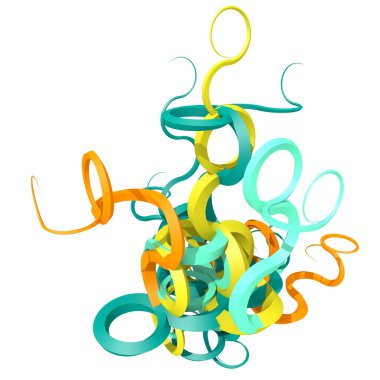 3D soyut eğri şekiller