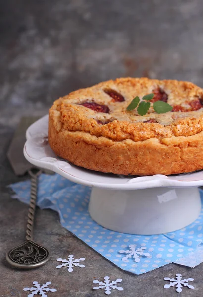 Tarta con crema de almendras e higos — Foto de Stock