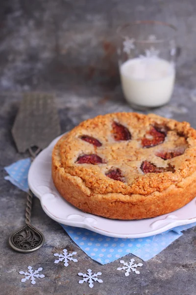 Tart with almond cream and figs — Stock Photo, Image