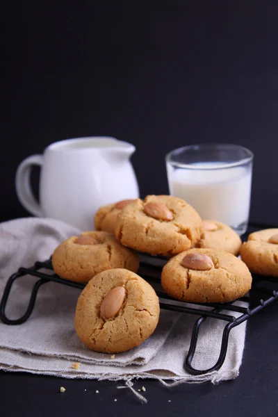 Cookies with sesame paste and milk — Stock Photo, Image