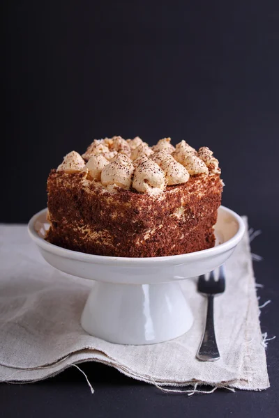 Pastel con chocolate y café — Foto de Stock