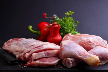 Tavuk, domuz eti, Dana eti