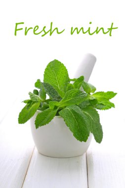 Yeşil nane yaprakları
