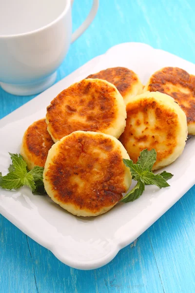 Ricotta pancakes, Syrniki — Stock Photo, Image