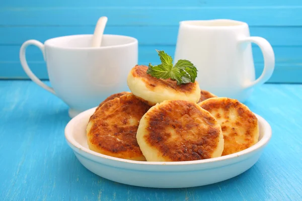 Ricotta pancakes, Syrniki — Stock Photo, Image