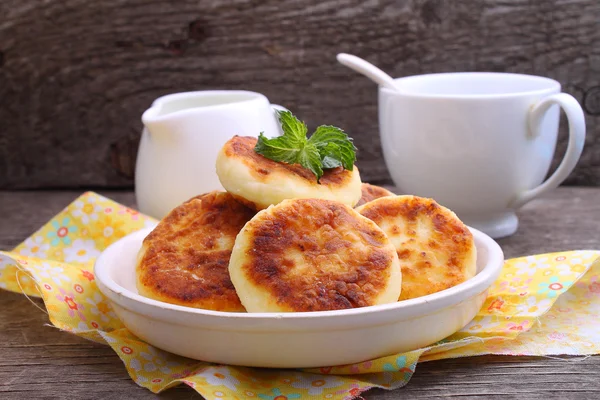 Ricotta pancakes, Syrniki — Stock Photo, Image