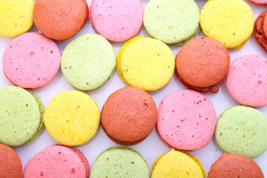 çok renkli lezzetli macaroons