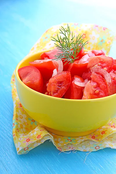 Sałatka z pomidorów i cebuli, — Zdjęcie stockowe