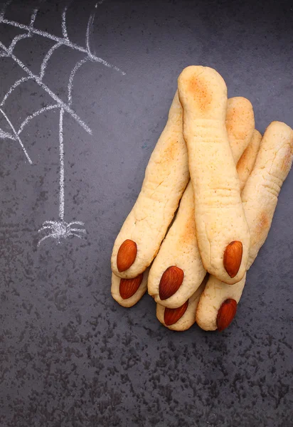 Biscoitos de Halloween dedos de bruxa — Fotografia de Stock