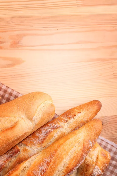 Freshly baked baguette and bread