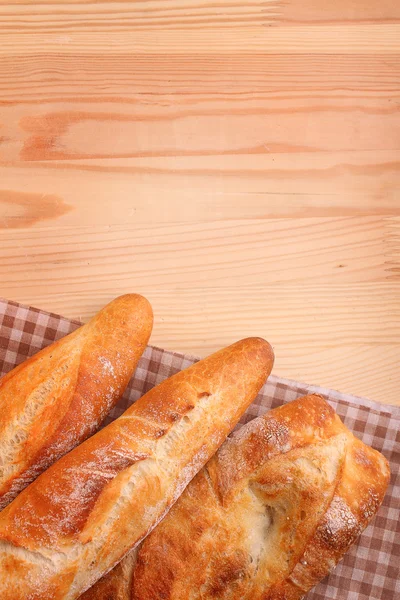 Freshly baked baguette and bread