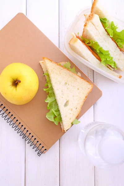 Scatola da pranzo con panini — Foto Stock