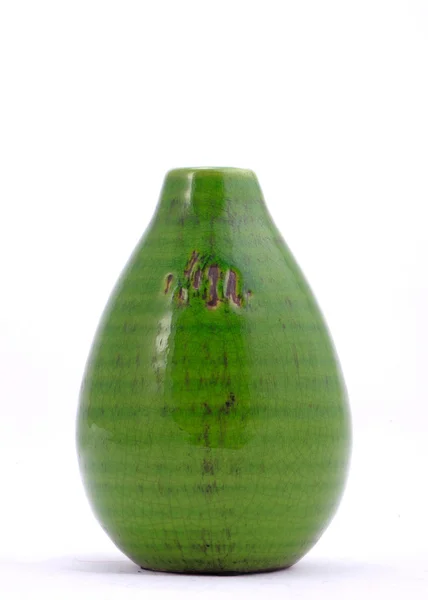 Decorative ceramic vase isolated on white — Stock Photo, Image