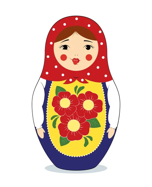 Matryoshka yüz buruşturma ile — Stok Vektör