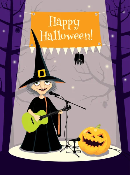 Halloween koncert, üdvözlőlap — Stock Vector