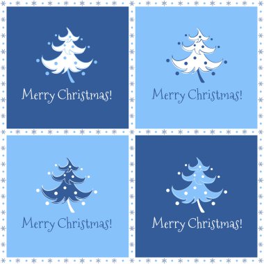 Noel kartı Noel ağacı dans ile dört varyasyonları