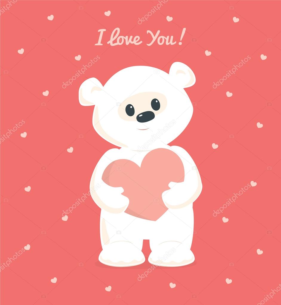 white teddy bear holding a heart